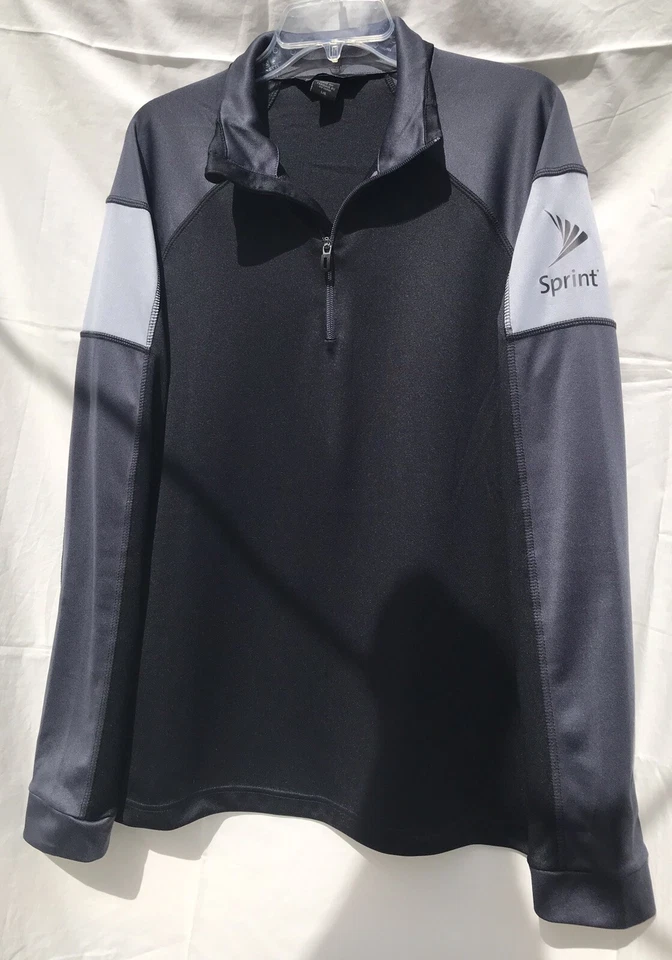 North End Men's Large Long Sleeve Half Zip Pullover Color Black SPRINT Logo - Image 4 of 4