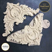 WoodUbend Heat Bendable Pack of Two Baroque Pediments WUB1354.29 17x29cm