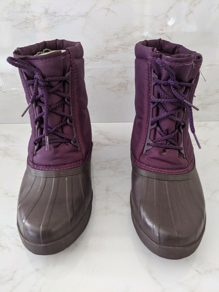 Sorel Women's Hand Crafted Kaufman Canada Snow Duck Boots Purple