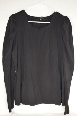 Eloquii Shirt with puff long sleeve in black Size 18/20 T35