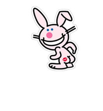 IT'S HAPPY BUNNY - KISS MY AS STICKER - BRAND NEW - MUSIC BAND S-HB-0062