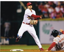 PETE KOZMA   ST. LOUIS CARDINALS   ACTION SIGNED 8x10