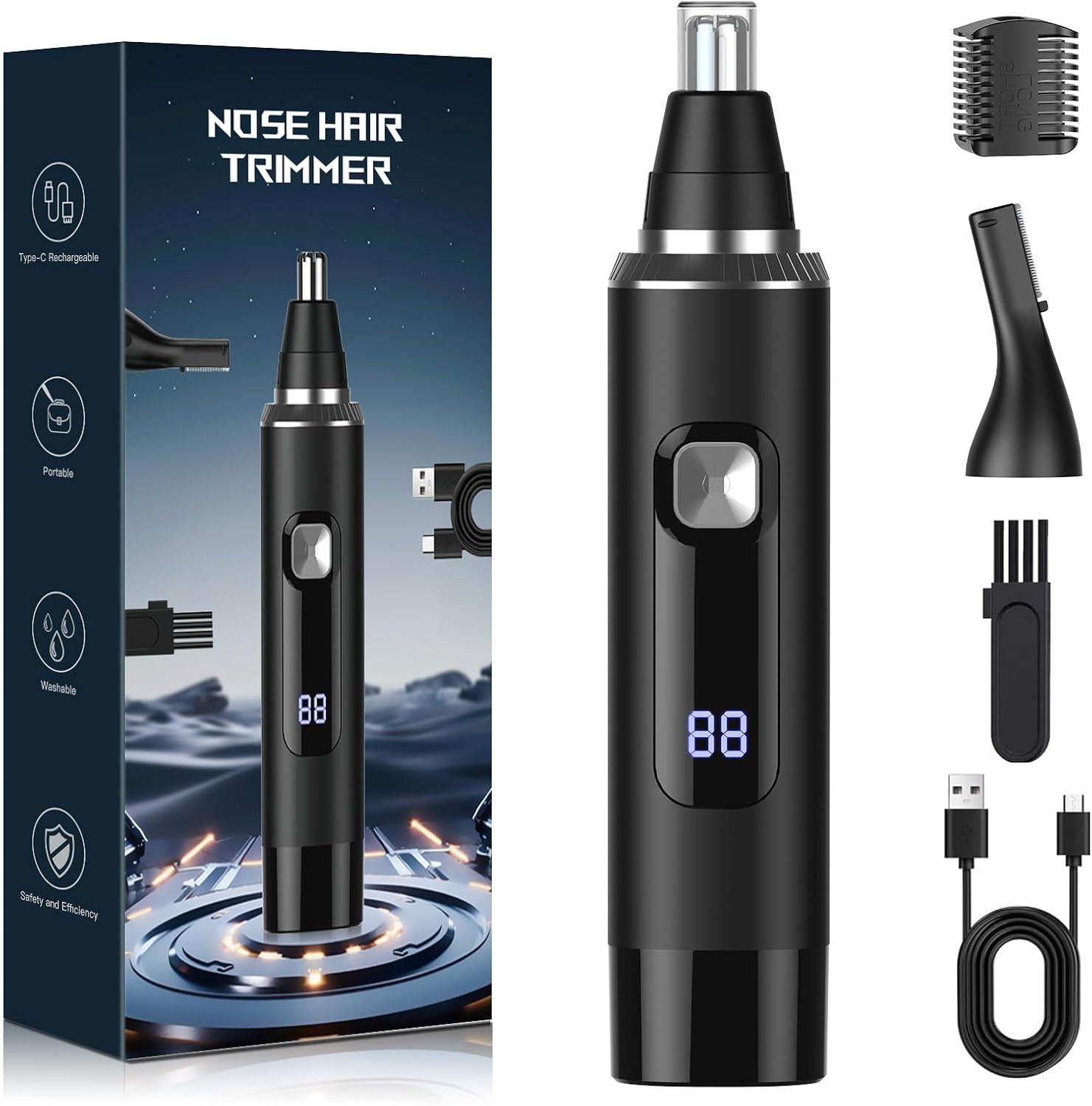 OFFERTA Tagliapeli Naso e Orecchie IPX7 - Rasoio Professionale Lavabile