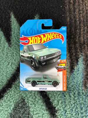 1/64 HOT WHEELS HOT TRUCKS DATSUN 620 PICKUP PALE GREEN WITH