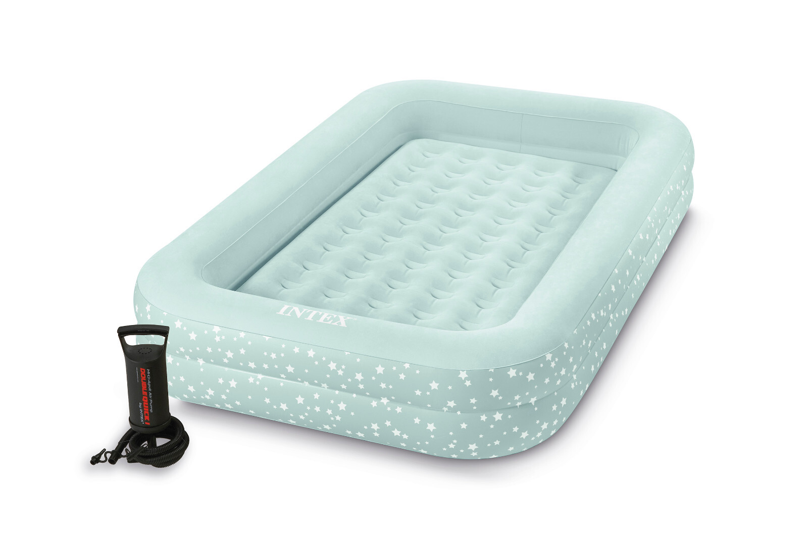 Matelas gonflable enfant INTEX vert avec gonfleur de voyage pour camping