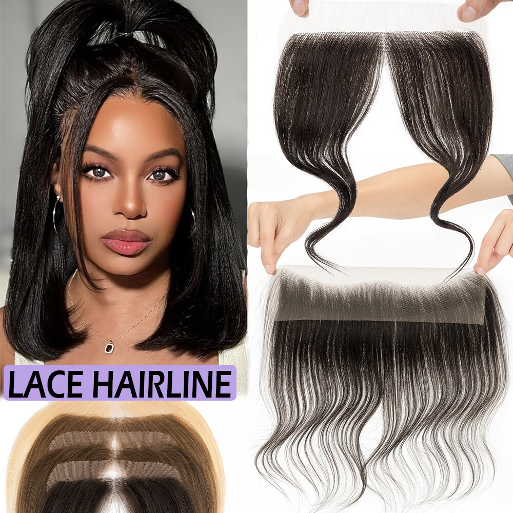 Synthetic Lace Front Hair Topper 12 Inch Clip In Cap Hairpiece 12 Inch Human Hair Toppers for Women Straight No Bangs 4.6x4  main image 4
