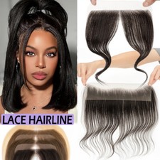100 Remy Human Hair Women Topper Toupee Front Lace Hairpiece Cover-up Hairline