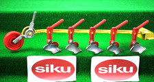 Rare 1:32 SIKU 2554 Vintage 5 FURROW PLOUGH for FARM Tractor 3-Point Linkage VGC