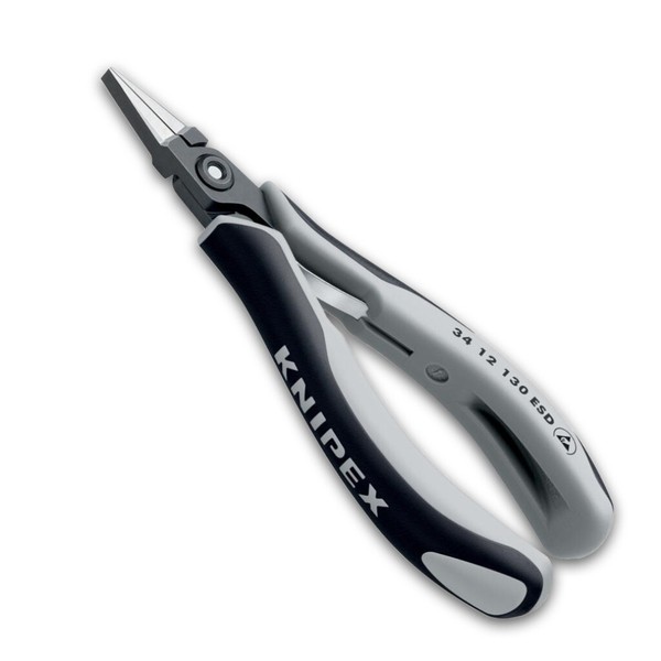Knipex PräZisions-Elektronik-Greifzange Esd 130Mm Flach-Breite Backen Nr. 34 12-image
