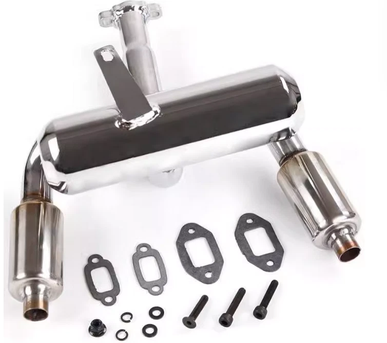 Stainless Steel Silence Muffler Exhaust Pipe for 1/5 HPI Rovan KM Baja 5B 5T 5SC - Image 2 of 4