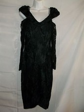 Ladies Size 10 Little Black Dress MADE BY NEWLEAF SHAWL Like Collar ALL LACE