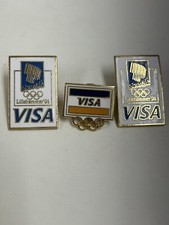 Vintage Olympic Pins - Lillehammer 1994 Team USA Visa Sponsor Pin - Inlaid Pin