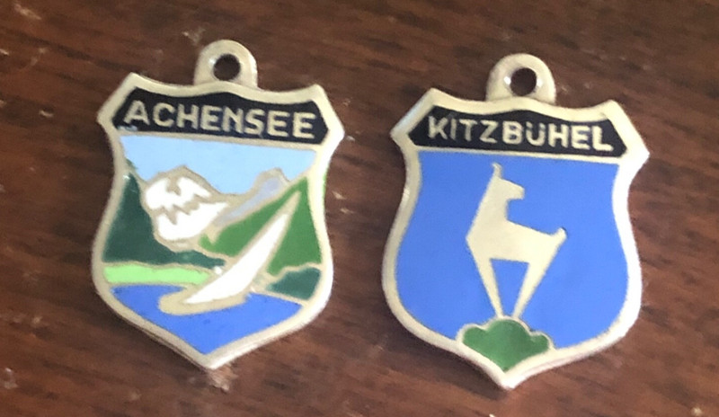Vintage Achensee & Kitzbuhel 900 Silver Enamel Bracelet Travel Charm Lot