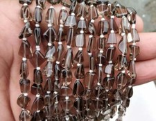 Natural Smoky Quartz Gemstone Nuggets Shape Smooth Beads Making Jewelry