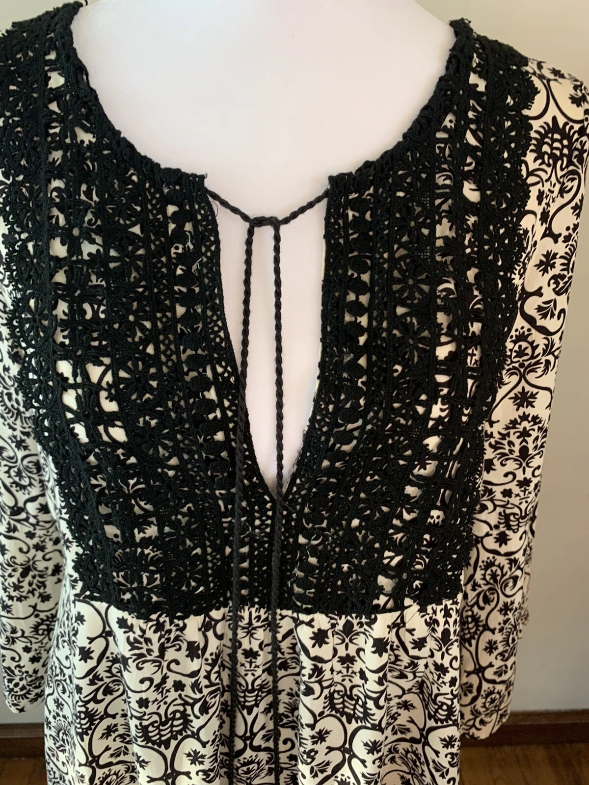 VETEMENTS Abito Jodifl lunghezza ginocchio donna S boho cottagecore contadino prateria nappe pizzo