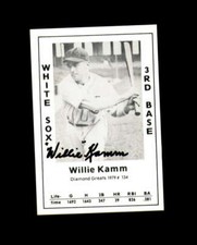 Willie Kamm Hand Signed 1979 Diamond Greats Chicago White Sox Autograph