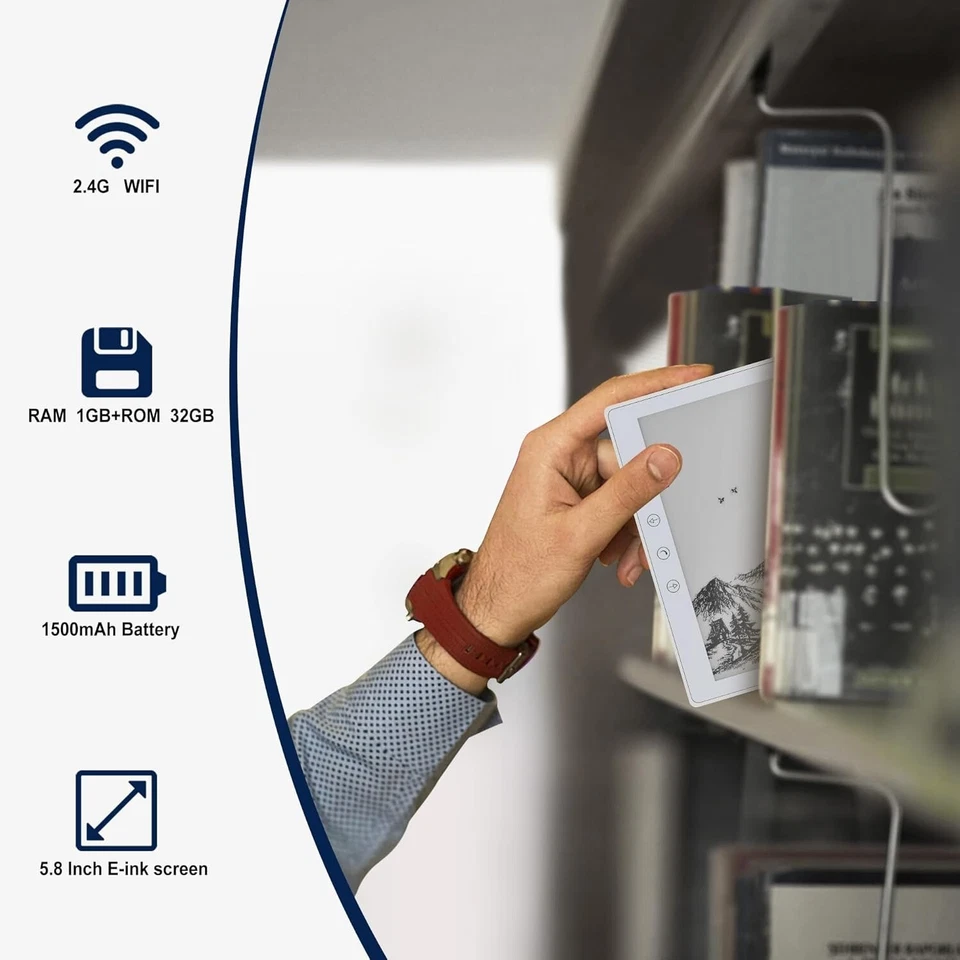 Veidoo 5.8" E-Reader, HD Touch Screen Carta E-Ink, WIFI, 32 GB ROM Used - Image 2 of 4