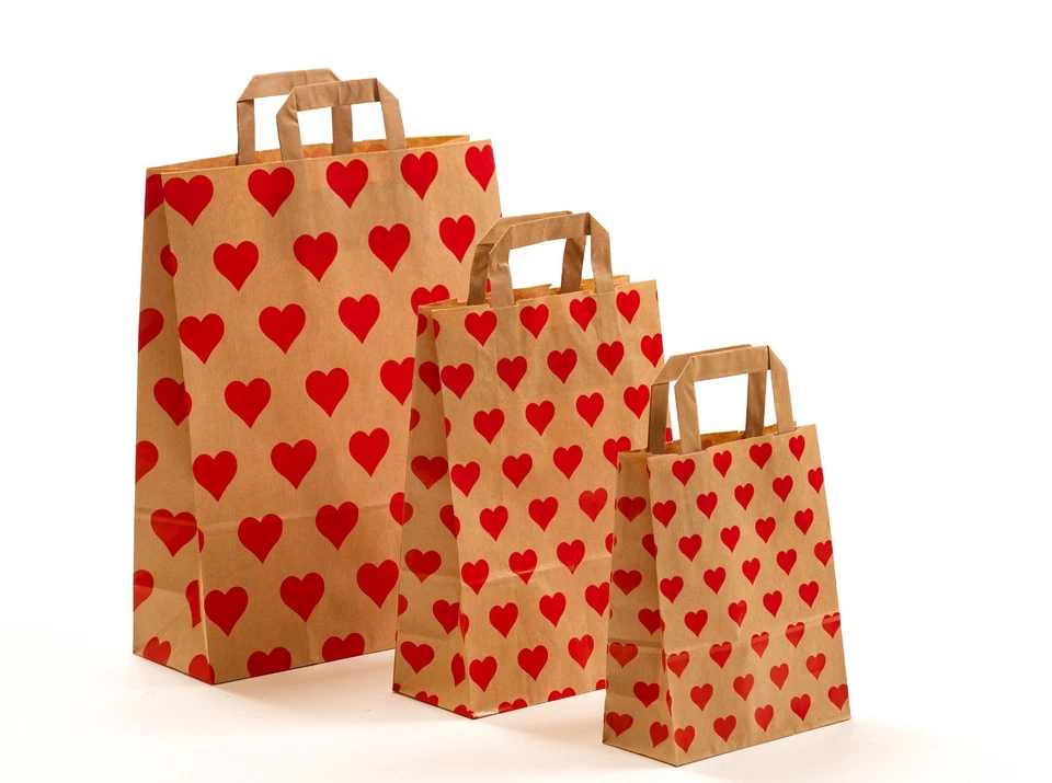 Papiertragetaschen Herzen Herzchen Hearts Love Papiertüten Tüten Tragetasche