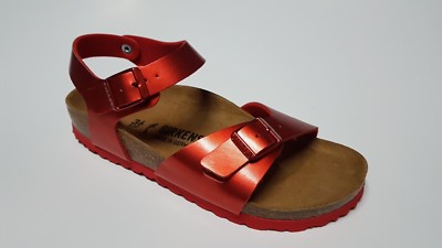 red metallic birkenstocks