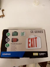 (2) HUBBELL COMPASS CE SERIES  LED EMERGENCY EXIT SIGN. NEW IN BOX
