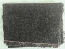 Wool Fabric Piece 9.5" x 29" Primitive Rug Hooking Applique Black Multicolor