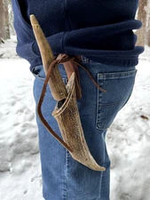 Inuit Style Utilitarian Knife (Reproduction) Elk Antler Handle Elk Antler Sheath