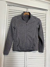 EDDIE BAUER Women s Size Medium M JACKET Coat Fleece Lined Gray Full Zip
