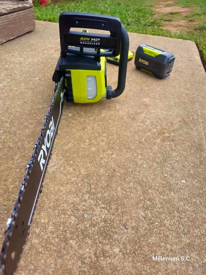 Ryobi 40V HP Brushless 18" Battery Chainsaw With Genuine 40V Battery & Charger - Image 4 of 4