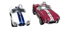 Pack 2 Kinsmart 1965 Shelby Cobra 427 White  Purple Diecast Model KT5322/SS5710