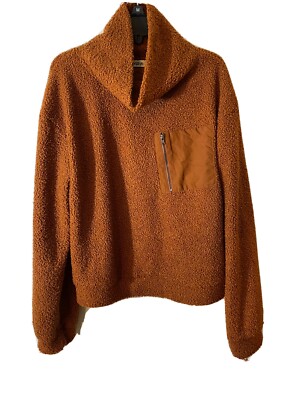 NWT Women's Wallflower Orange Fuzzy Cowl Neck Sweater Long