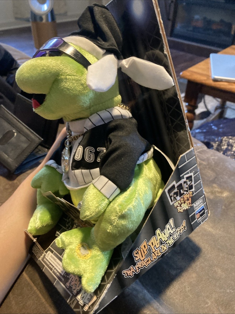 Gemmy Frogz Rock Rap It Ribbit Hip Hop Frog Singing Plush Livin