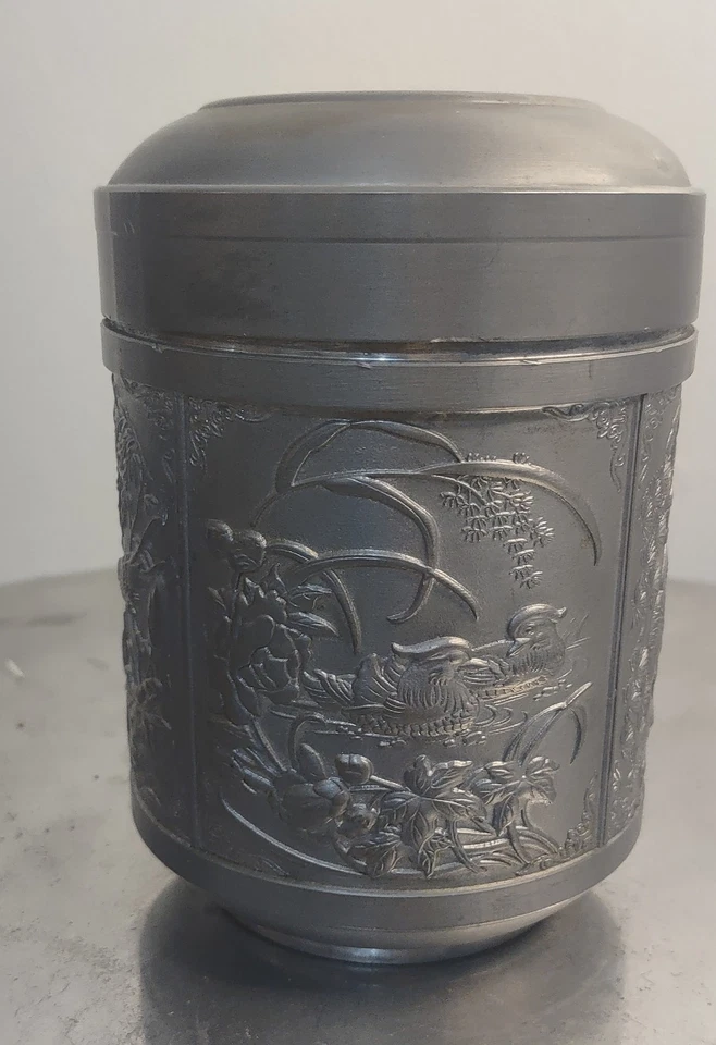 Carrito de té y peltre vintage. Foto 3 de 4