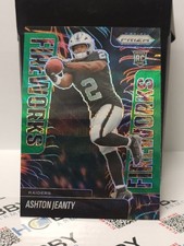2025 Panini Prizm Football Green Wave Fireworks Insert Ashton Jeanty RC #10
