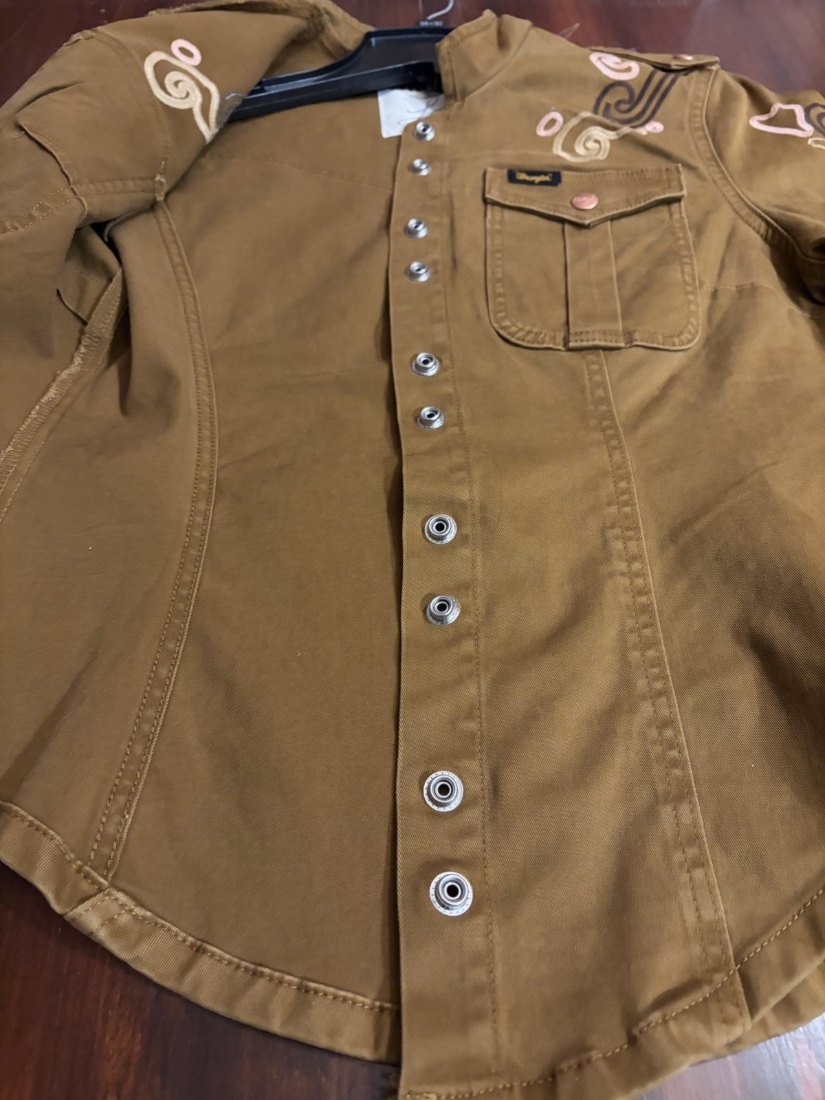 Wrangler  x Lainey Wilson Women’s Embroidered Utility Jacket Small NWT Brown thumbnail 8