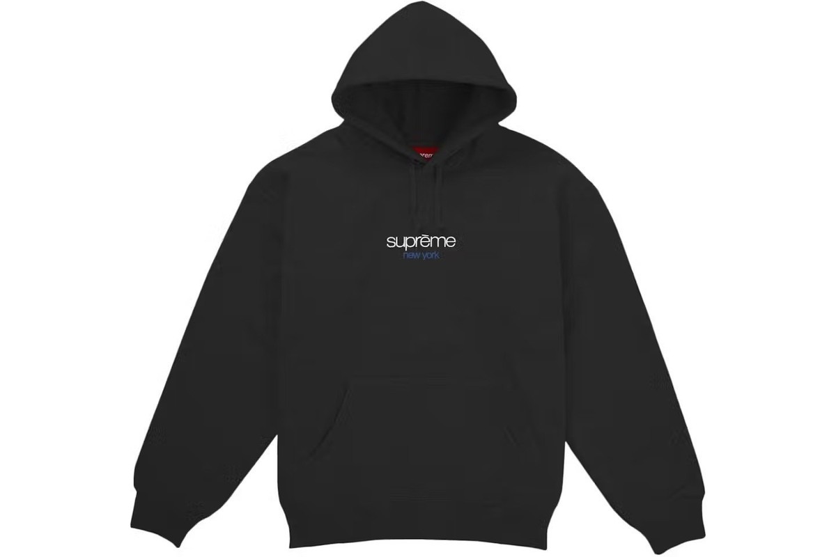 Supreme Classic Logo Shop Hooded Sweatshirt (New York) Black | eBay
