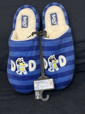NEW - Bluey Dad Bandit Men s Size 9/10 Plush Slippers Hard Sole - GROUND UP