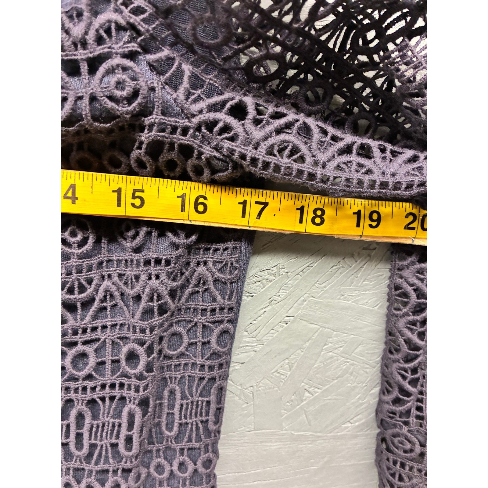 Tory Burch Linen Crochet Lace Top Women's XS Blue Boat Neck 3/4 Sleeve thumbnail 6