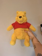 Disney Store Winnie the Pooh Bear Plush Red Shirt Stuffed Animal