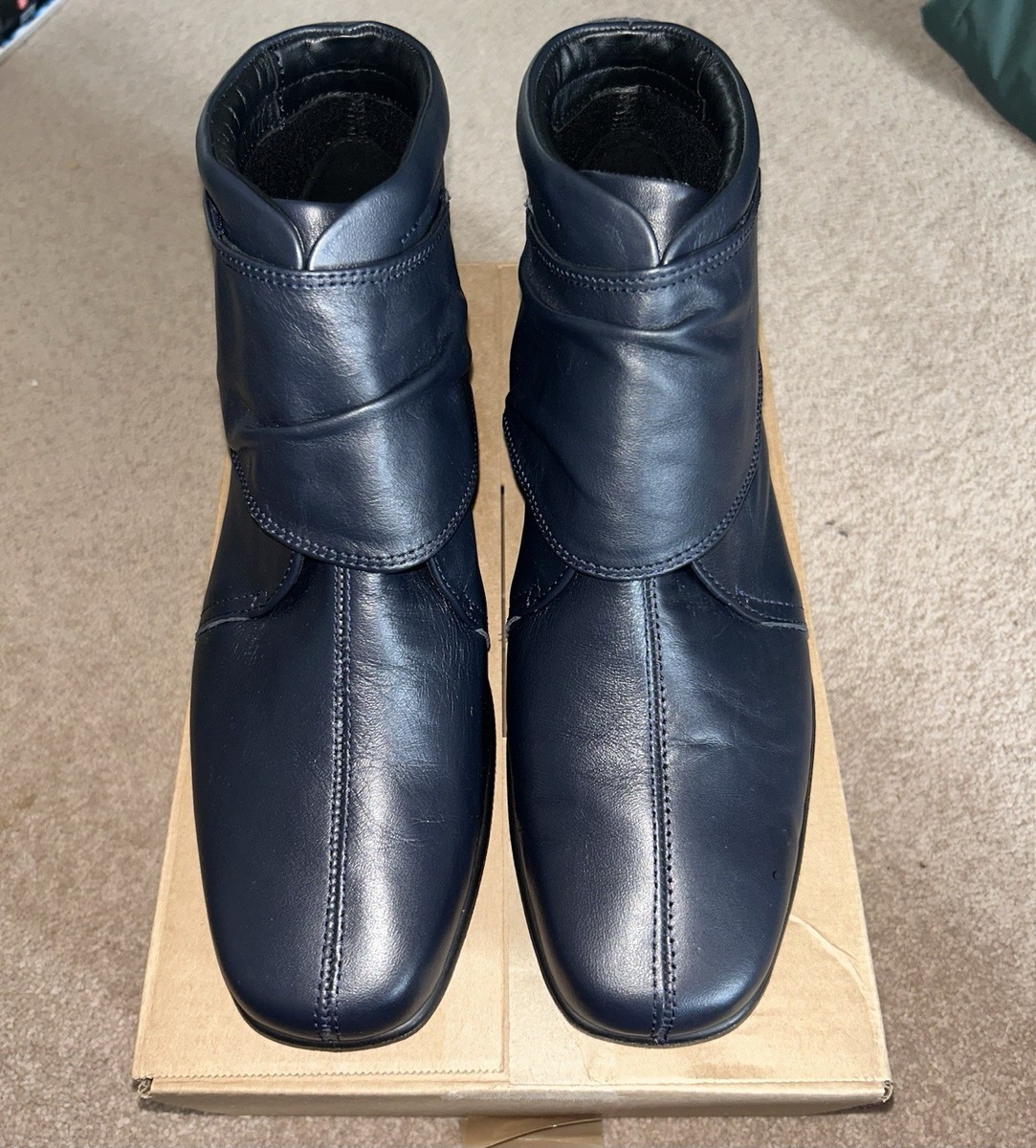 Hotter Tia Wide Fit Black Touch Fastening Boots UK