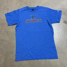 Vintage 90  s Hurley Int. Surf Skate Spellout Blue Tee Sz M