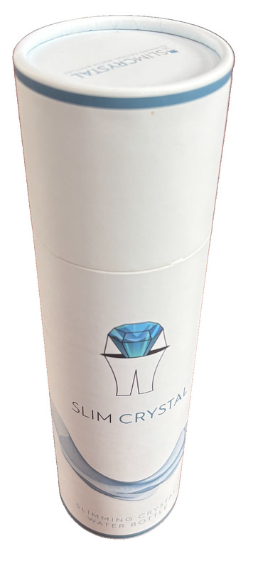 Slim Crystal Infused Slimming Glass Water Bottle w/ Gemstone Hollistic Wellness