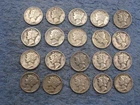 20 MERCURY SILVER DIMES WITH DATES    lot 82