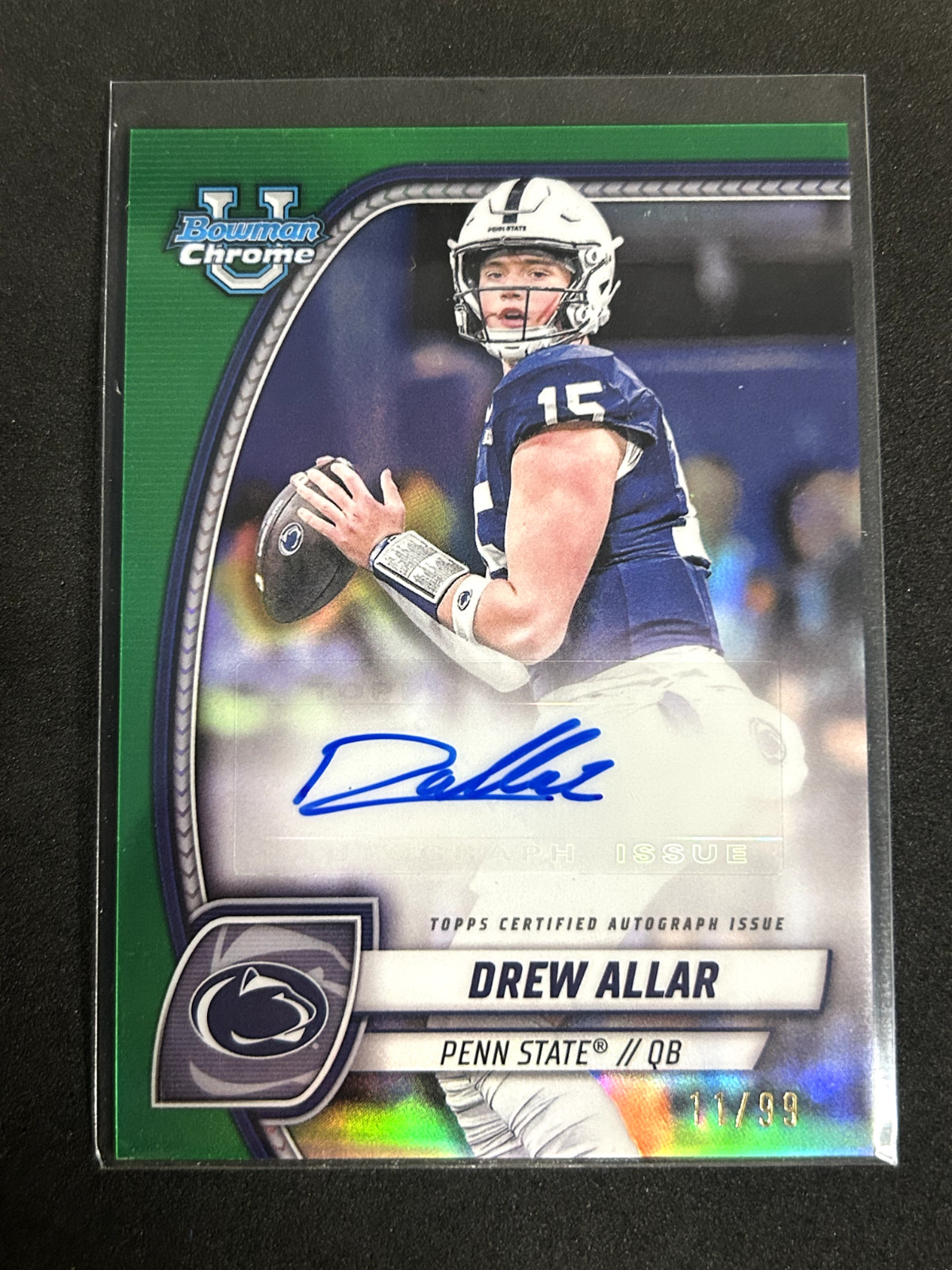 Drew Allar 2024 Bowman U Chrome Green Auto /99 PSU