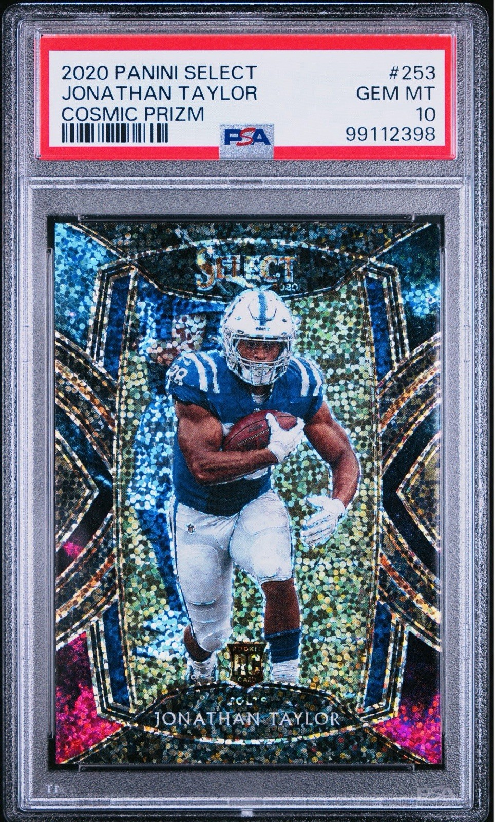 2020 Select Cosmic Prizm Jonathan Taylor 253 Rookie RC PSA Gem Mint 10 Pop 6 SSP