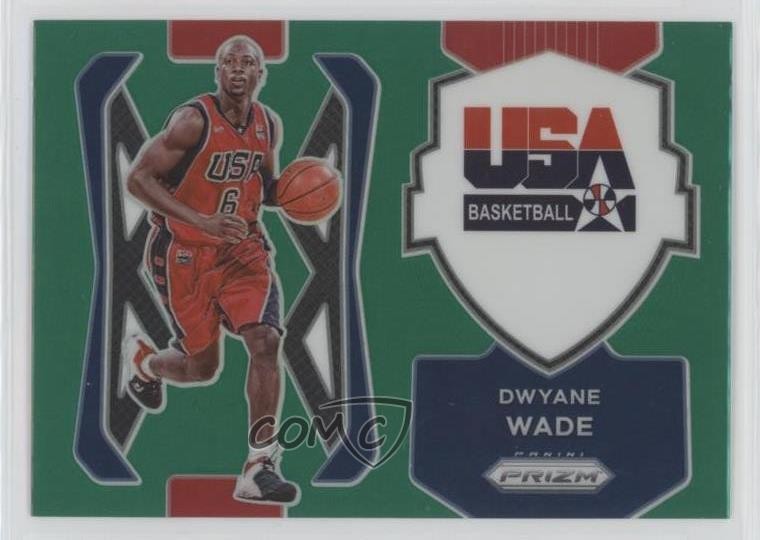 2021-22 Panini Prizm USA Basketball Green Prizm Dwyane Wade #4 HOF 7iu