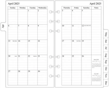 2025-2026 Monthly Planner Refill 3.75" x 6.75" Personal Size
