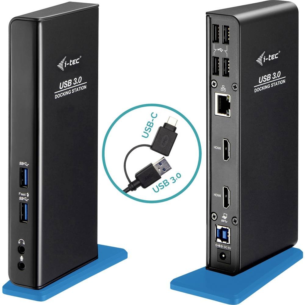 Station d'accueil USB-C i-tec double HDMI pour le télétravail et bureau à la maison