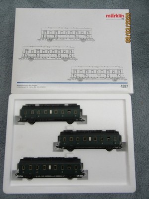 HO - Märklin 4397 - Belgium Passenger Car Set 3rd Class SNCB / NMBS - NOS