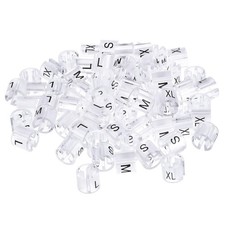 Clothes Hanger Marker 4 Size Fit 3.5mm Rod for Garment Color Coding Clear 120pcs