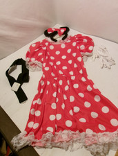 Adult Halloween Costume Disguise Minnie Mouse sz OSFM Dress headband belt gloves